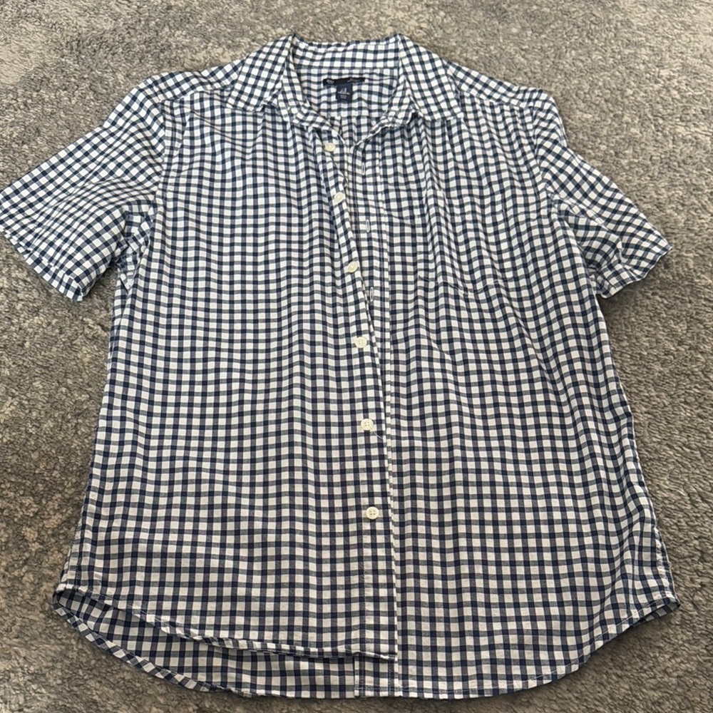 GAP Blue and White Casual Button Down Shirt